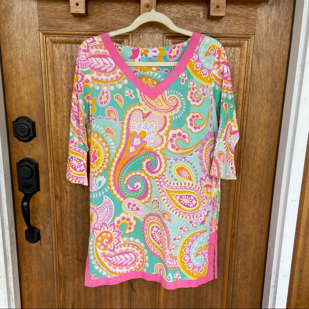 WB | Pink/Teal Paisley Swimsuit Cover-up, small